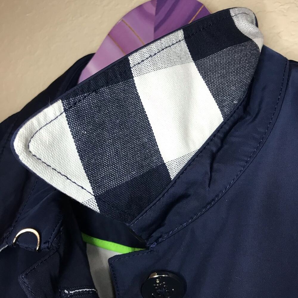 C Wonder Navy With Check Pattern Inside Trench Co… - image 4
